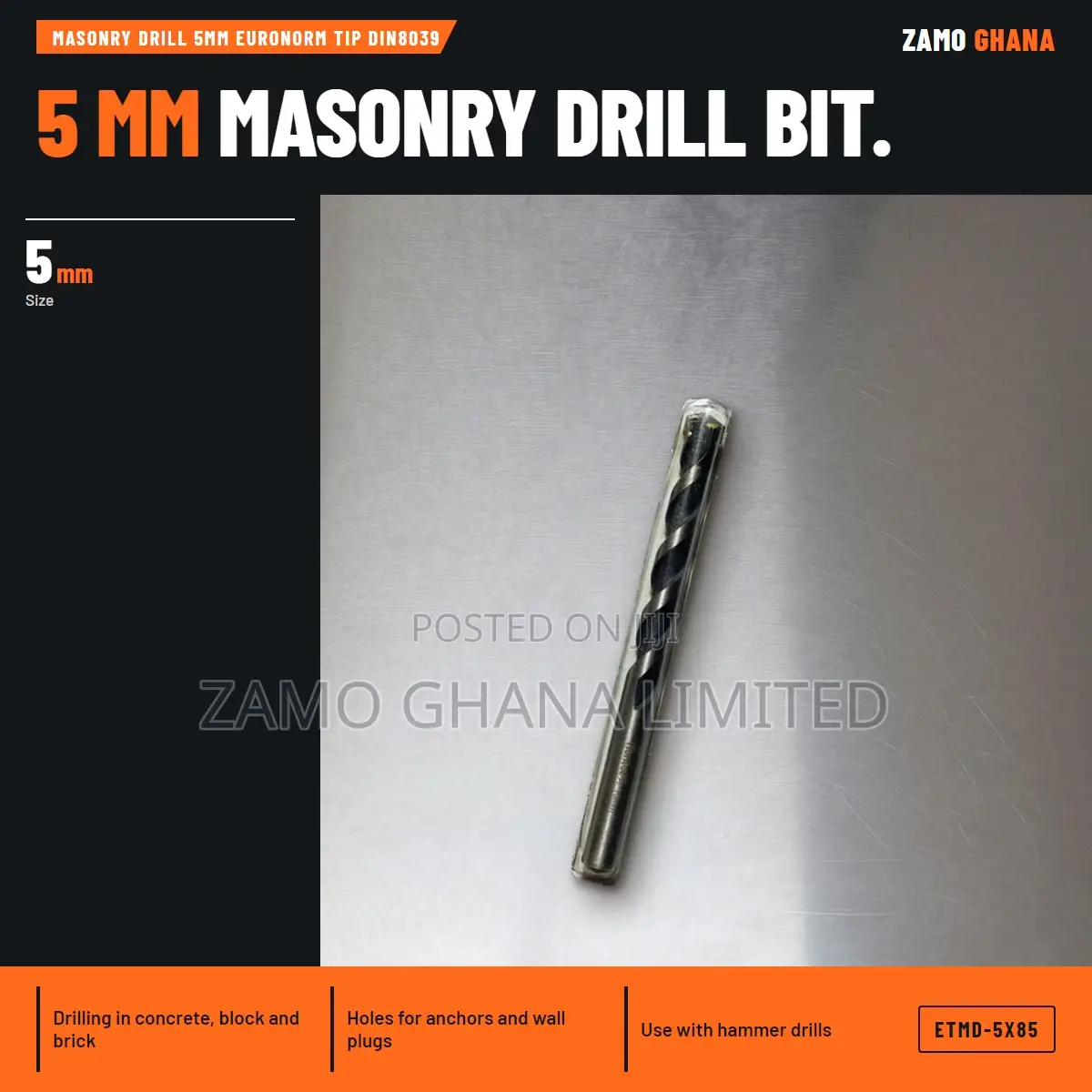 Masonry Drill 5Mm Euronorm Tip Din8039 - ETMD-5X85