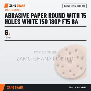 Abrasive Paper Round With 15 Holes White 150 18 - SAITAC-DVEL-180P-F15