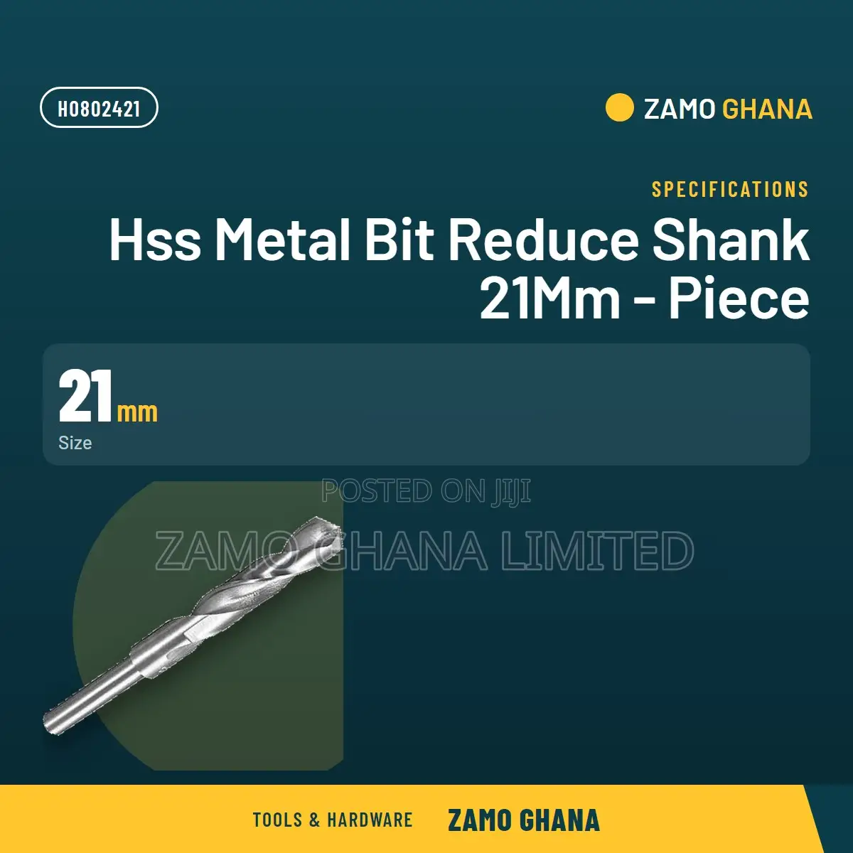 HSS Metal Bit Reduce Shank 21Mm - Piece - H
