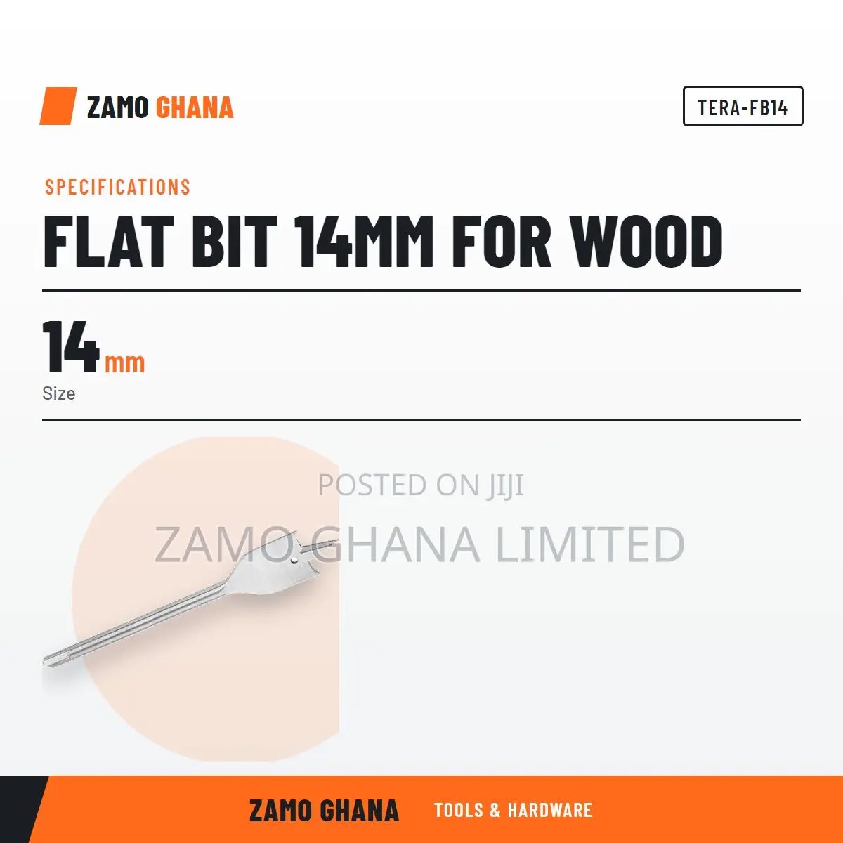 Flat Bit 14Mm for Wood - TERA-FB14