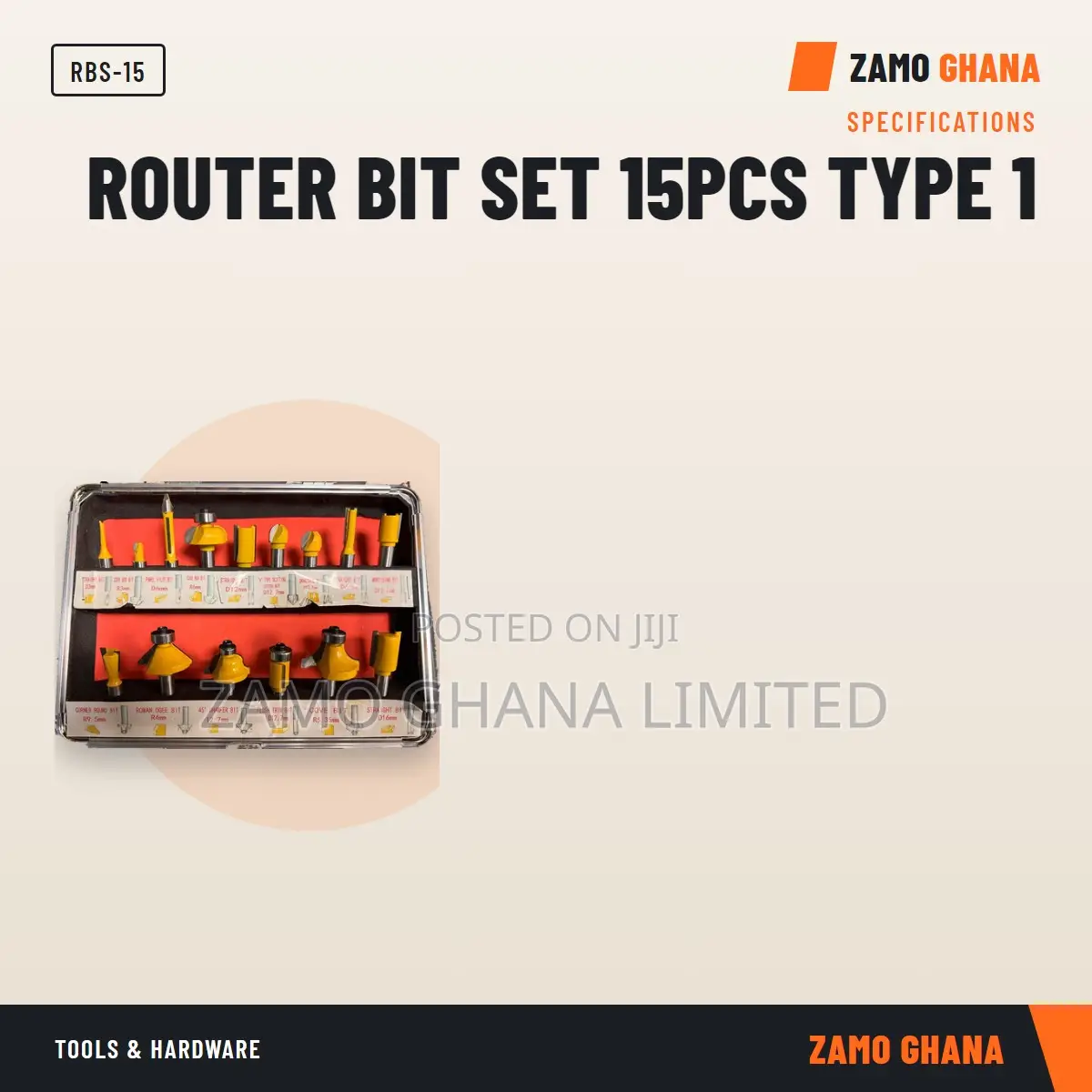 Router Bit Set 15Pcs Type 1 - RBS-15