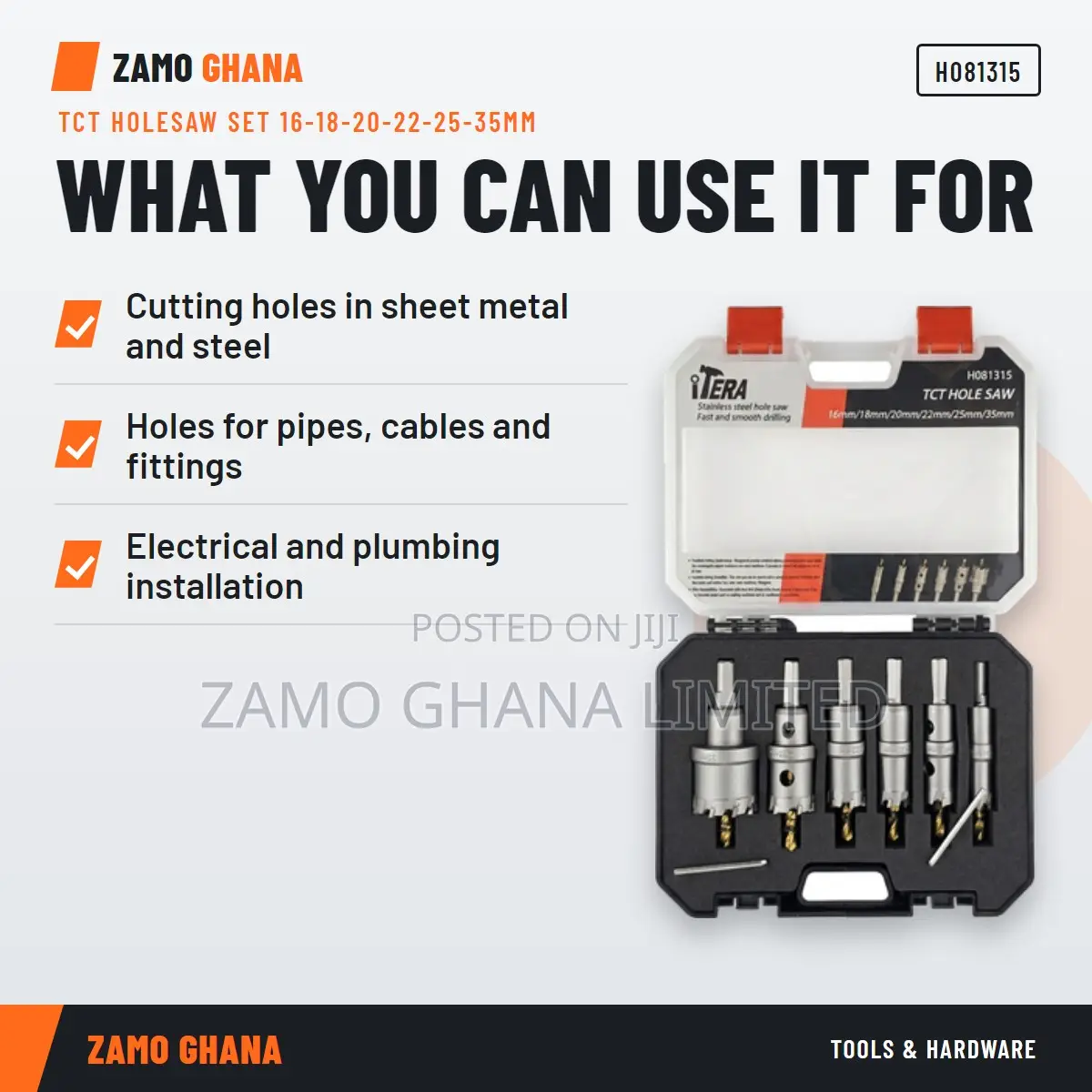 TCT Holesaw Set 16-18-20-22-25-35Mm - H081315