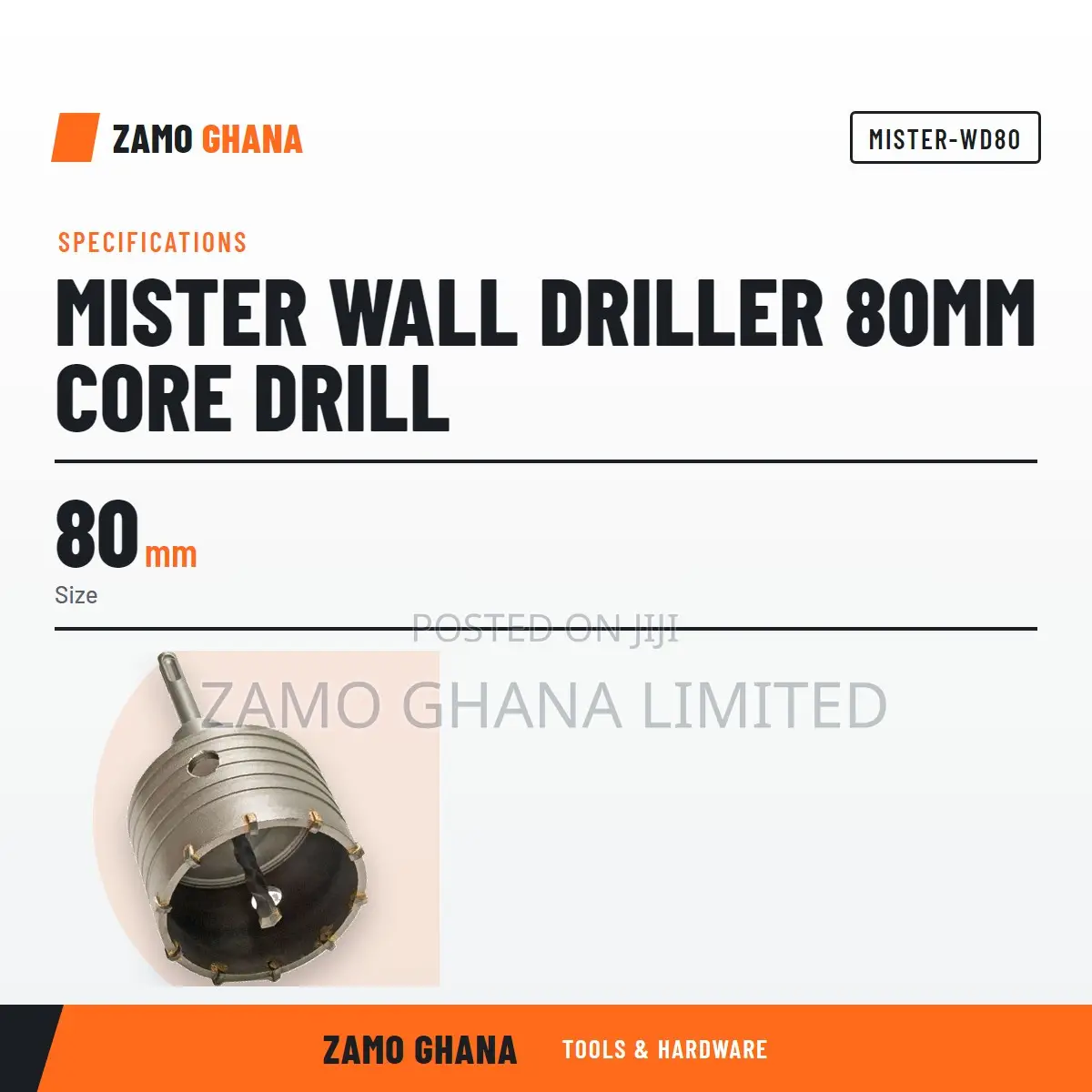 Mister Wall Driller 80Mm Core Drill - MISTER-WD80