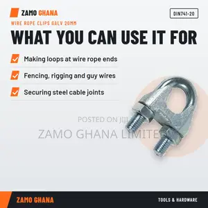 Wire Rope Clips Galv 20Mm - DIN741-20