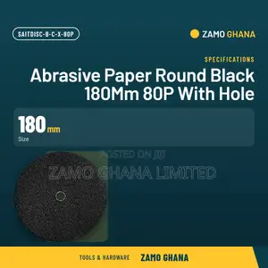 Abrasive Paper Round Black 180Mm 80P With Hole - SAITDISC-B-C-X-80P