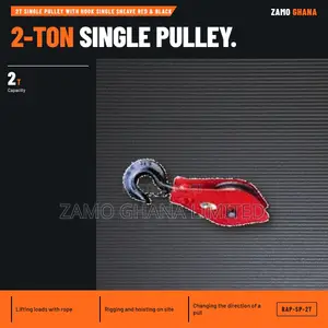 2T Single Pulley With Hook Single Sheave Red & Black - RAP-SP-2T