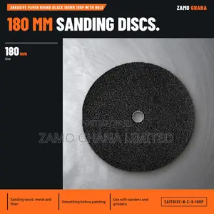 Abrasive Paper Round Black 180Mm 100P With Hole - SAITDISC-B-C-X-100P