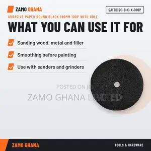 Abrasive Paper Round Black 180Mm 100P With Hole - SAITDISC-B-C-X-100P