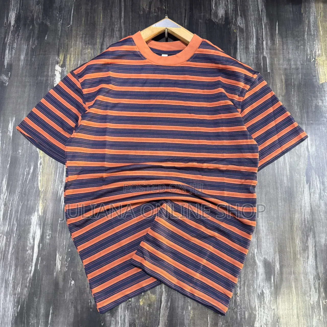 Striped Round Neck T Shirts