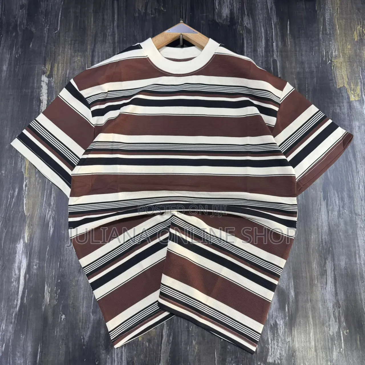 Striped Round Neck T Shirts