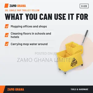 20L Single Mop Trolley Yellow - B-038