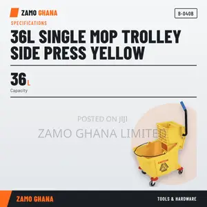 36L Single Mop Trolley Side Press Yellow - B-040b