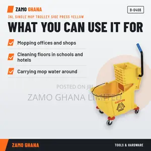 36L Single Mop Trolley Side Press Yellow - B-040b