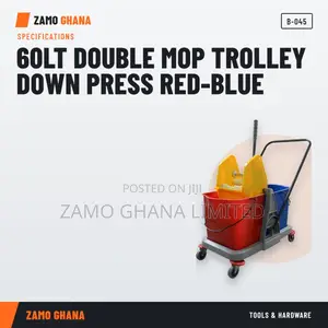60Lt Double Mop Trolley Down Press Red-Blue - B-045