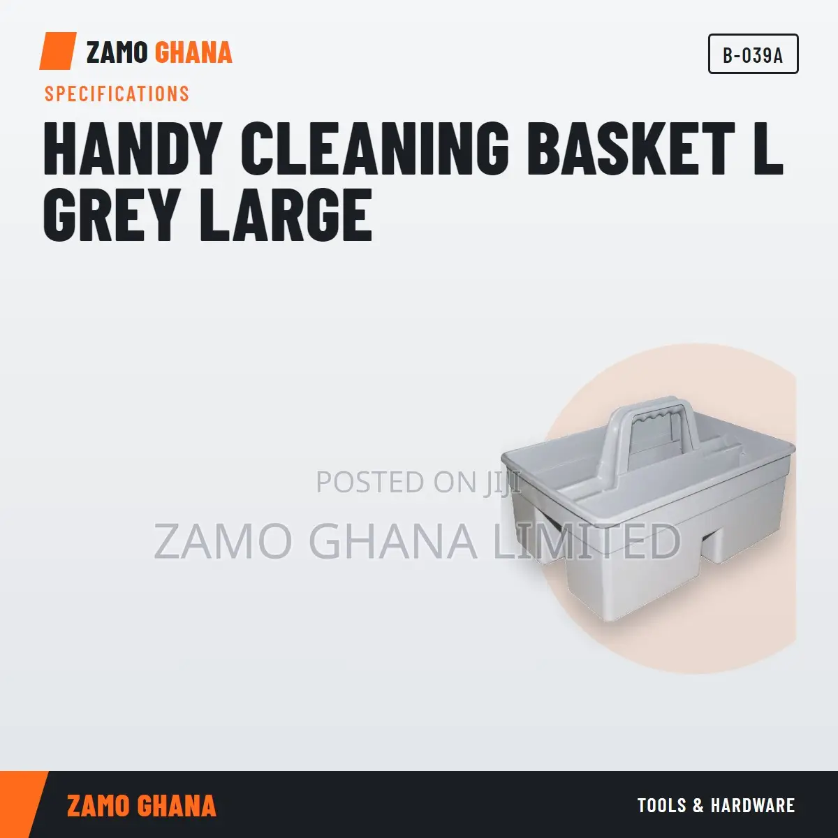 Handy Cleaning Basket L Grey Large - B-039a