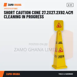 Short Caution Cone 27.2X27.2X92.4Cm Cleaning in Progress - B-117