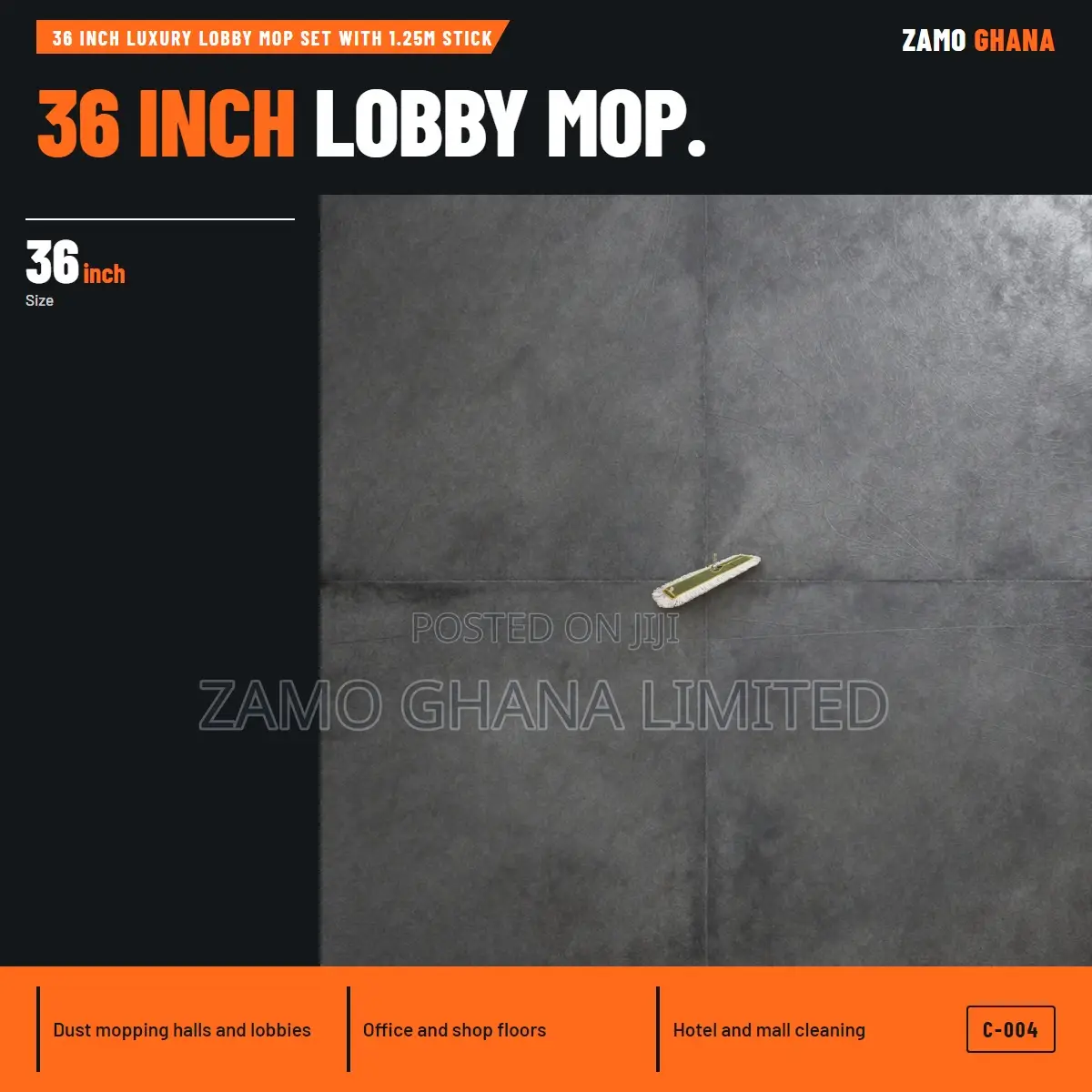 36 Inch Luxury Lobby Mop Set With 1.25M Stick - C-004