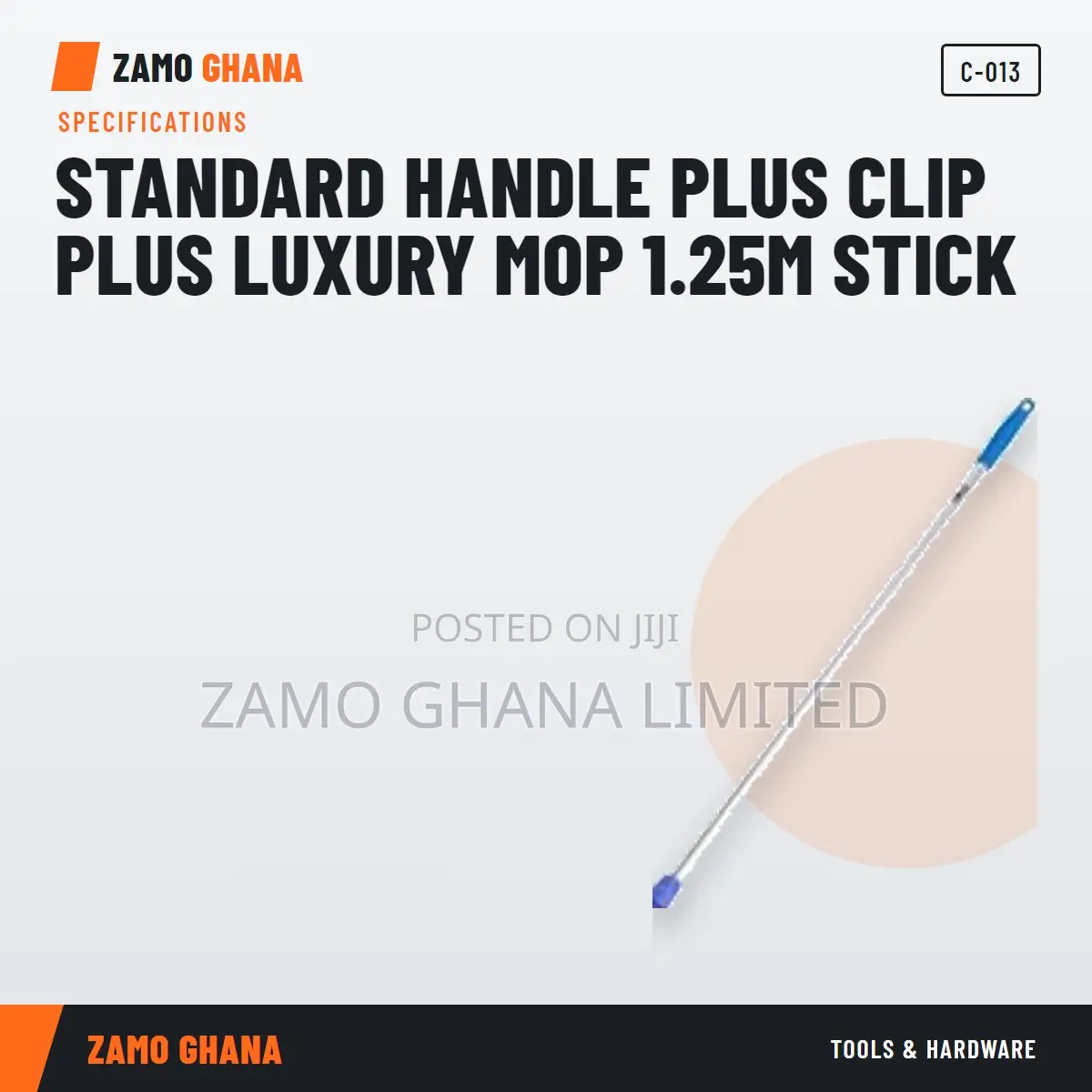 Standard Handle Plus Clip Plus Luxury Mop 1.25M Stick - C-013