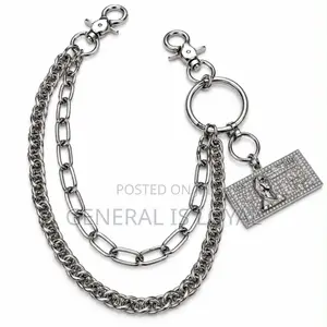 Mix Brand Silver Stainless Jeans Side Chains Unisex