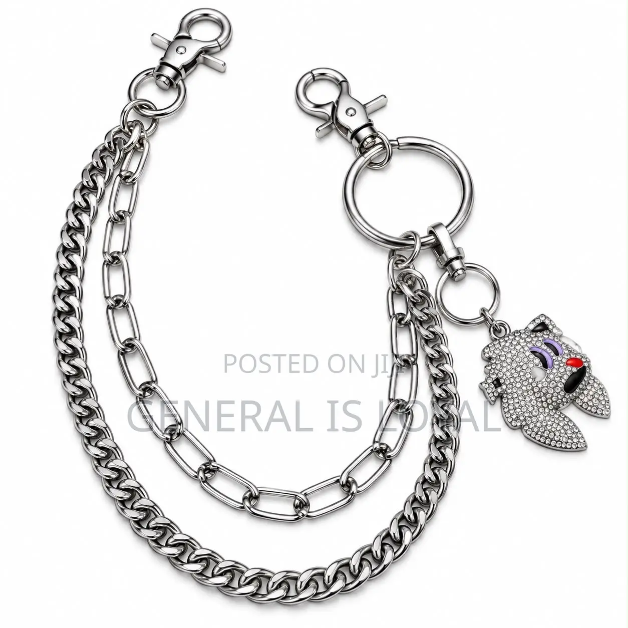 Mix Brand Silver Stainless Jeans Side Chains Unisex