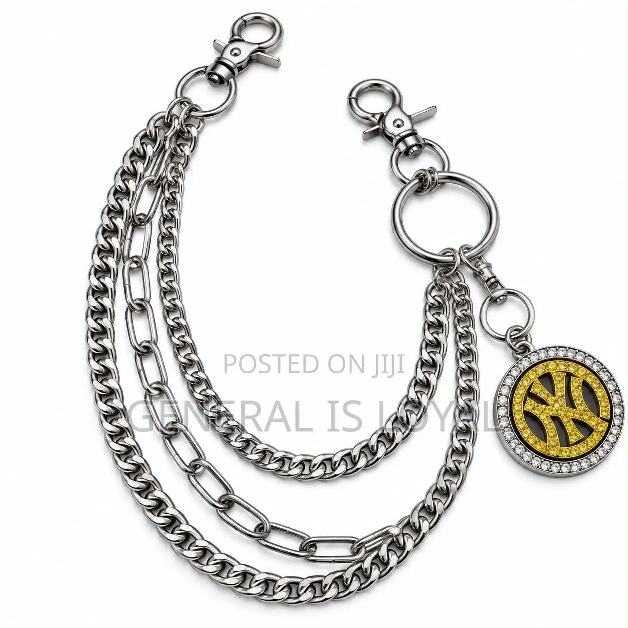 Mix Brand Silver Stainless Jeans Side Chains Unisex