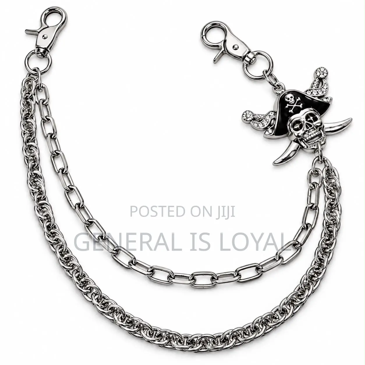 Mix Brand Silver Stainless Jeans Side Chains Unisex