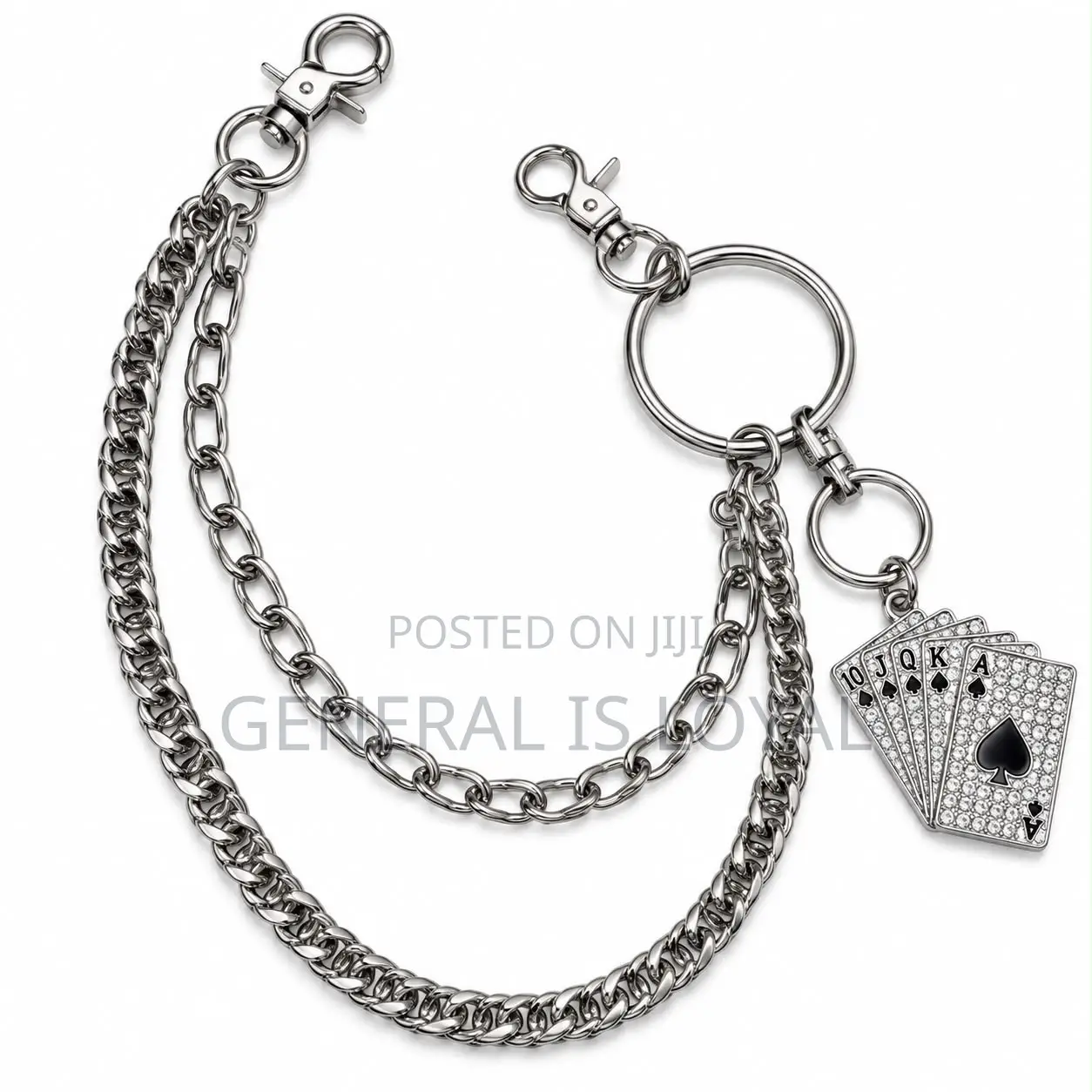 Mix Brand Silver Stainless Jeans Side Chains Unisex