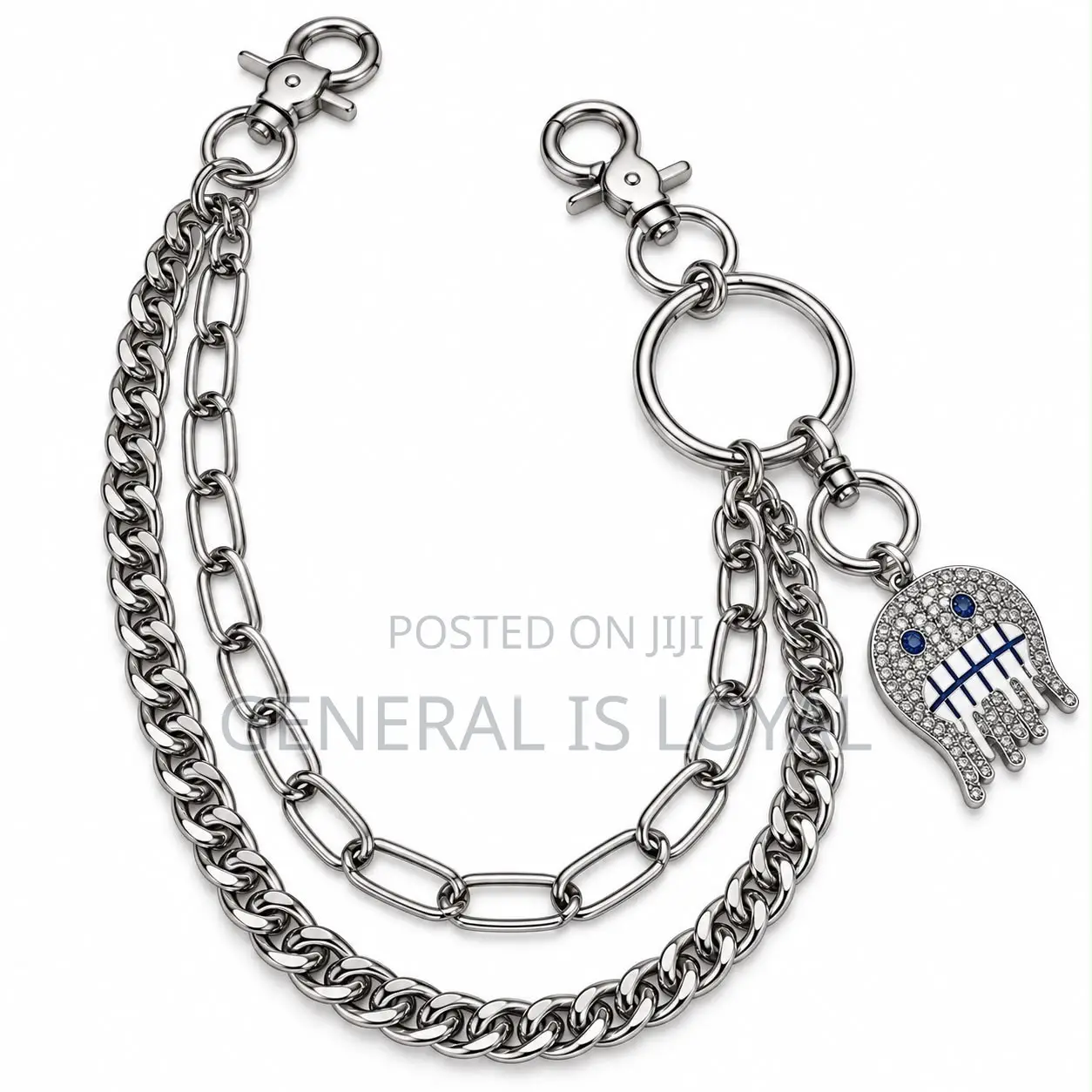 Mix Brand Silver Stainless Jeans Side Chains Unisex