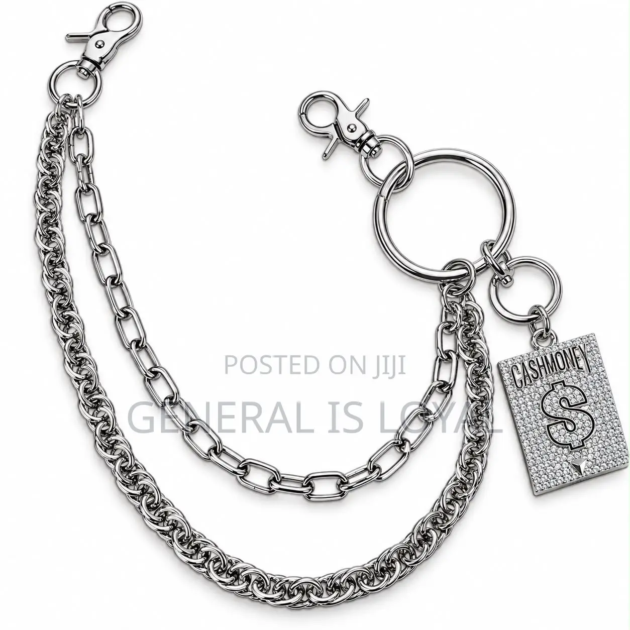 Mix Brand Silver Stainless Jeans Side Chains Unisex