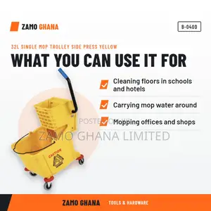 32L Single Mop Trolley Side Press Yellow - B-040d