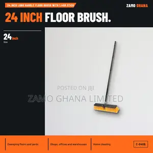 24 Inch Long Handle Floor Brush With 1.45M Stick - C-040b