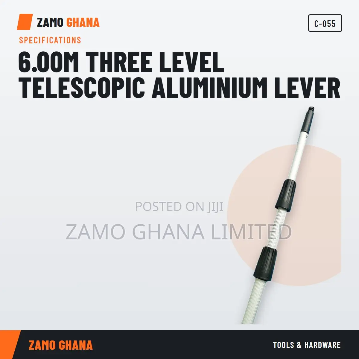 6.00M Three Level Telescopic Aluminium Lever - C-055