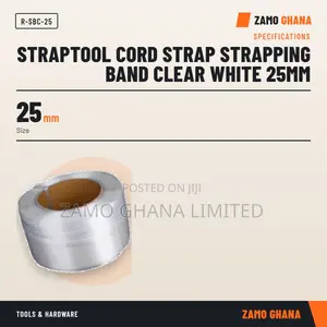 Straptool Cord Strap Strapping Band Clear White 25Mm - R-SBC-25