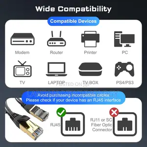 Cat8 Ethernet Cable Outdoor&Indoor 1.5m, 3m, 5m, 10m High Speed 40Gbps
