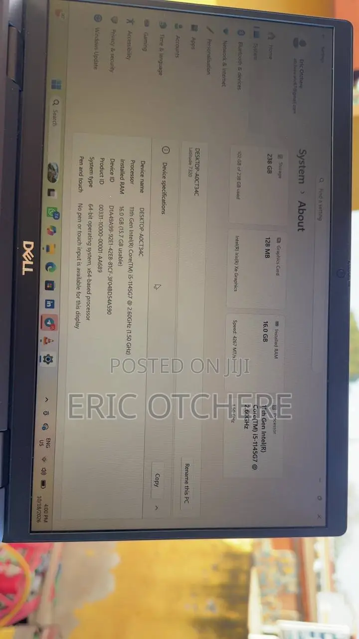 Laptop Dell Latitude 7320 16GB Intel Core i5 SSD 256GB
