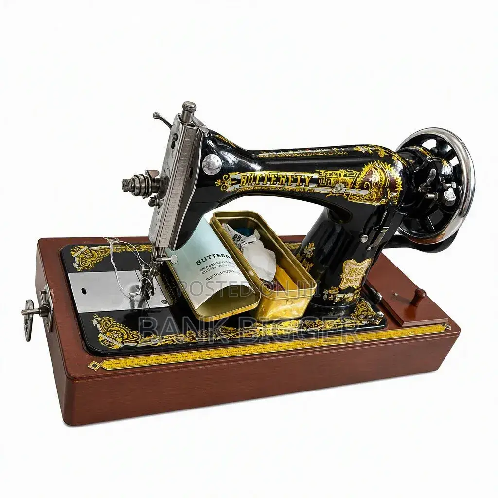 Brand New Manual Butterfly Sewing Machine With Wooden Base