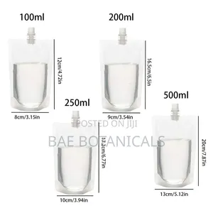 250ml Clear Spout Pouches for Liquids