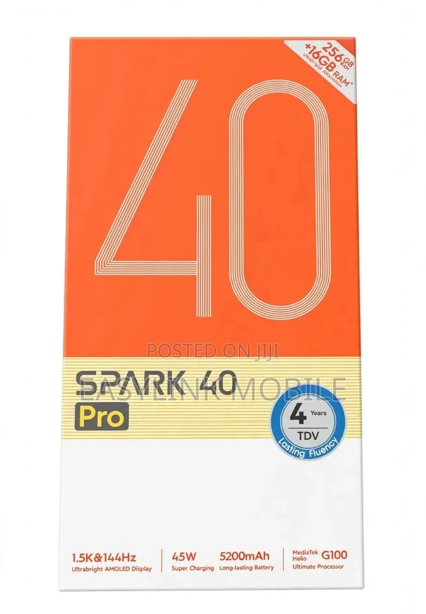 New Tecno Spark 40 Pro 256 GB Black