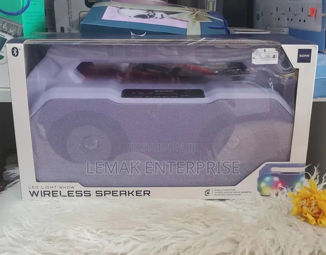 SOAR LED Light Show Shock Box Wireless Speaker (Model: SR-BBX-PUR).
