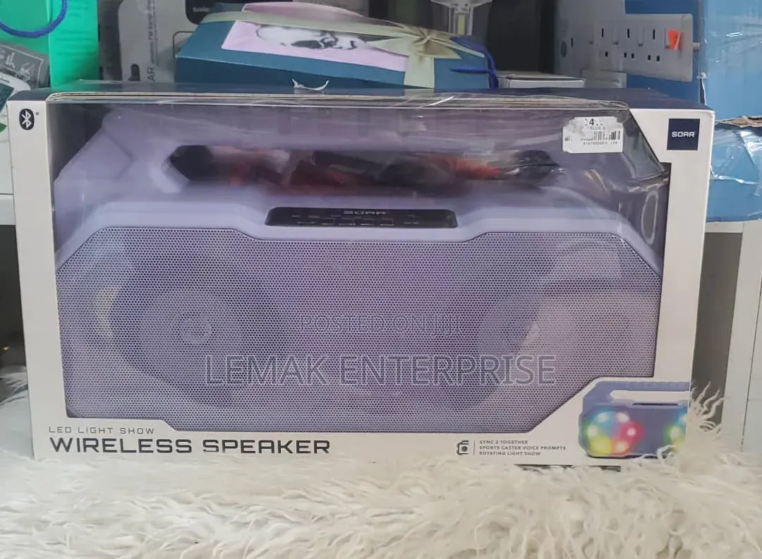 SOAR LED Light Show Shock Box Wireless Speaker (Model: SR-BBX-PUR).