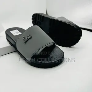 Louboutin Slide Black Grey N Green