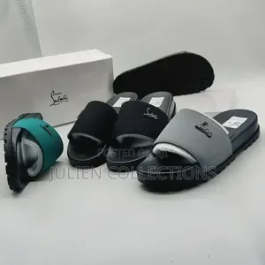 Louboutin Slide Black Grey N Green