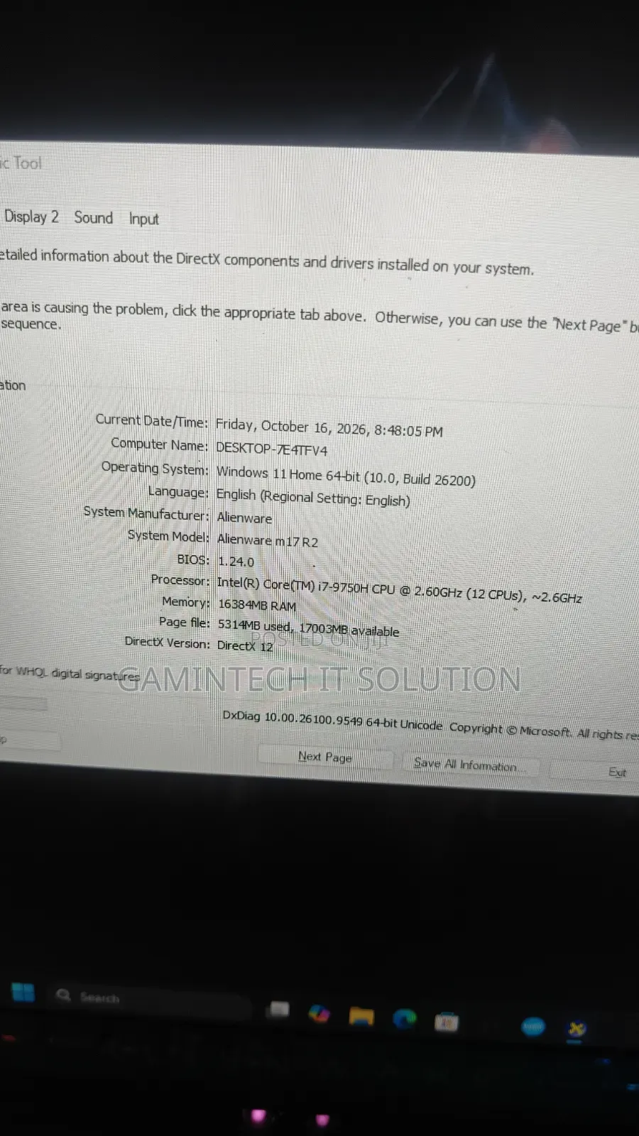Laptop Alienware M17x R2 16GB Intel Core i7 SSD 512GB