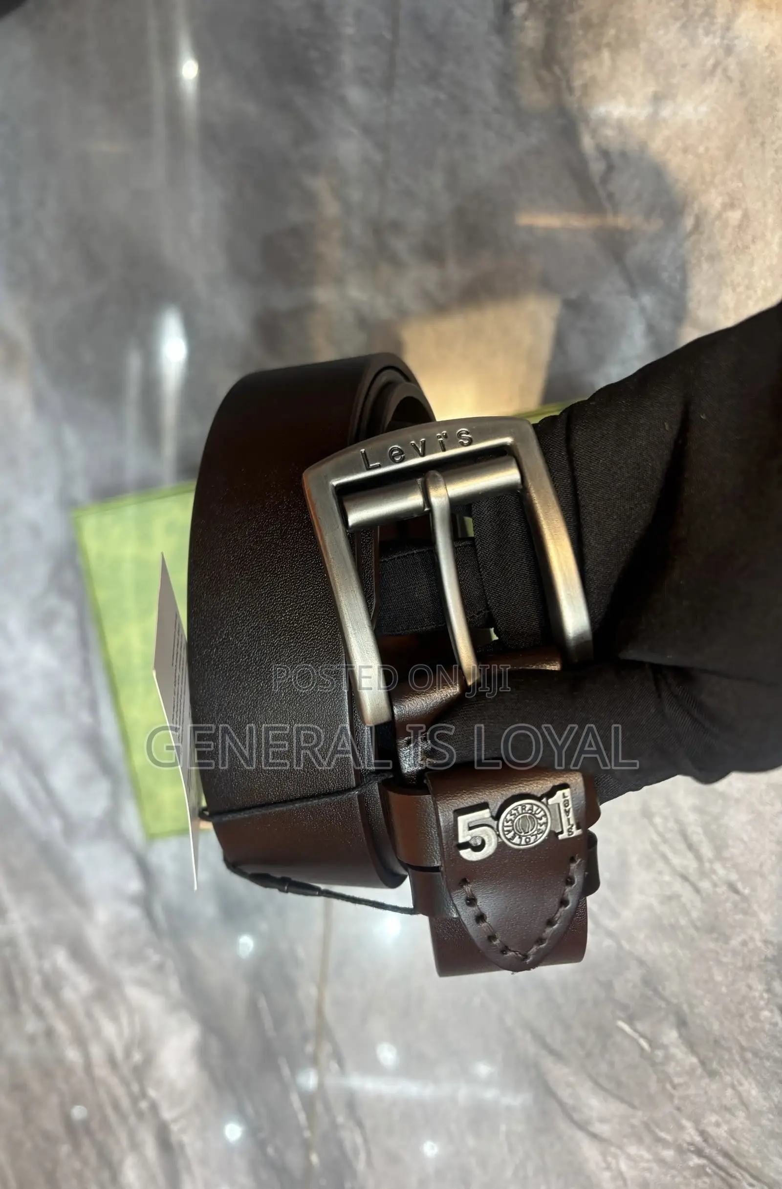 Original Levi’s 501 Dark Coffee Men’s Leather Dress Belt