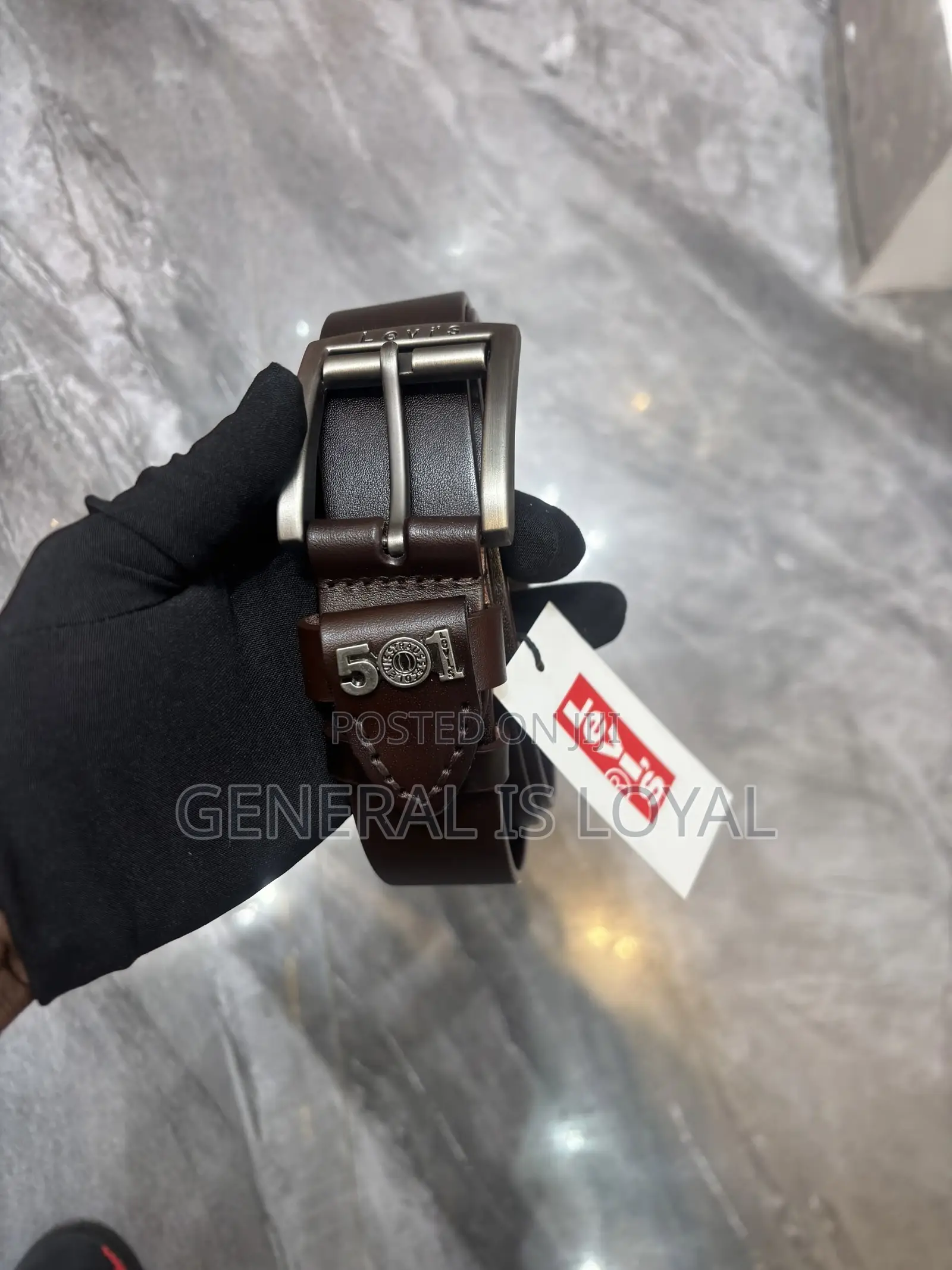 Original Levi’s 501 Dark Coffee Men’s Leather Dress Belt