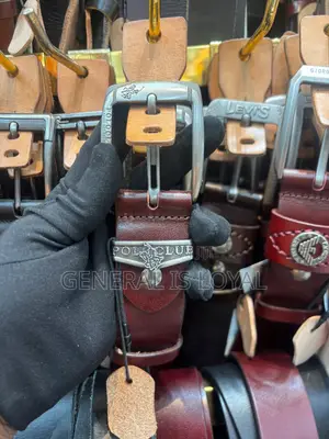 Authentic Polo Club Coffe Leather Mens Dress Belt