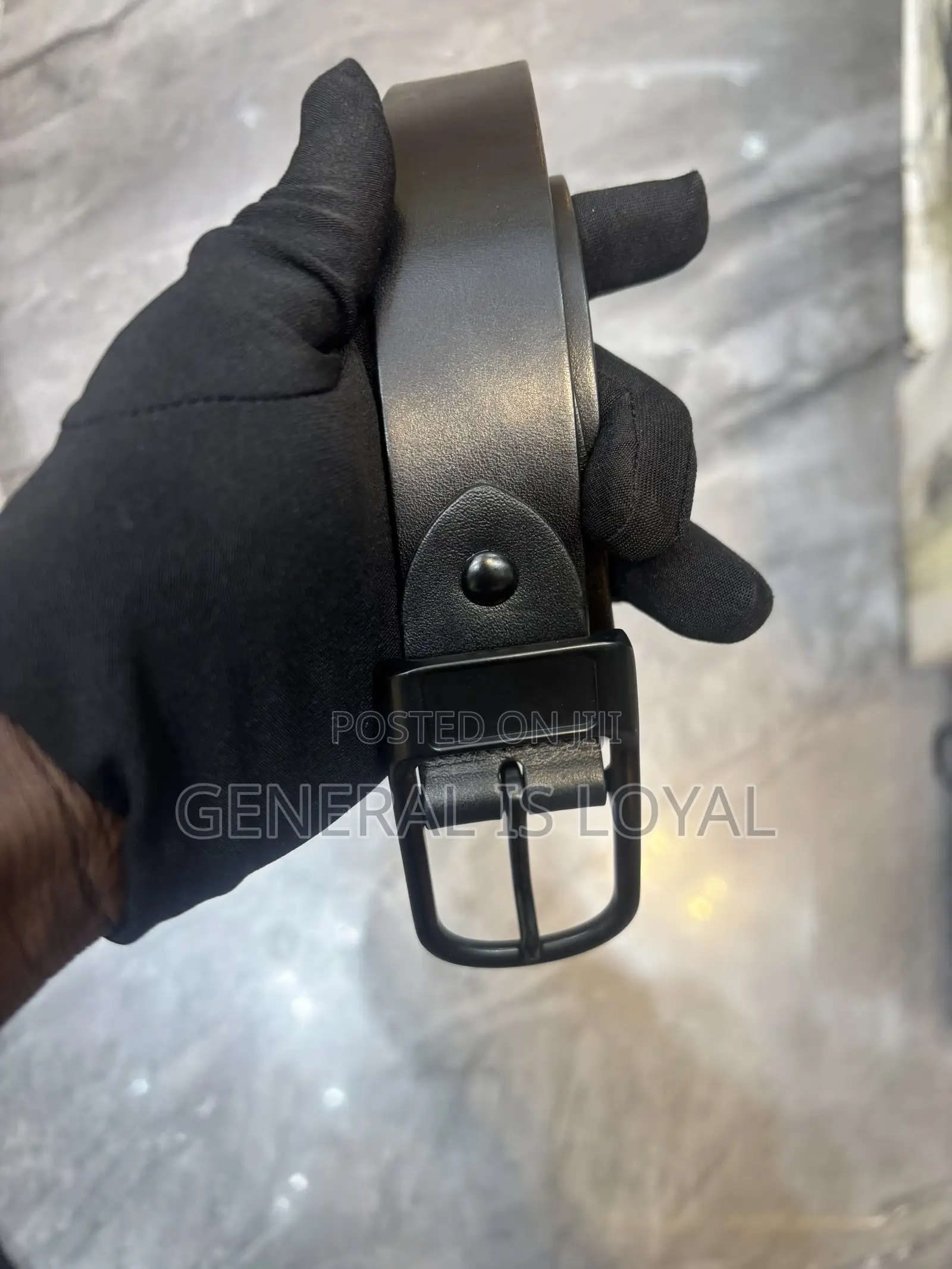 No Name Black Authentic Leather Men Dress Belt