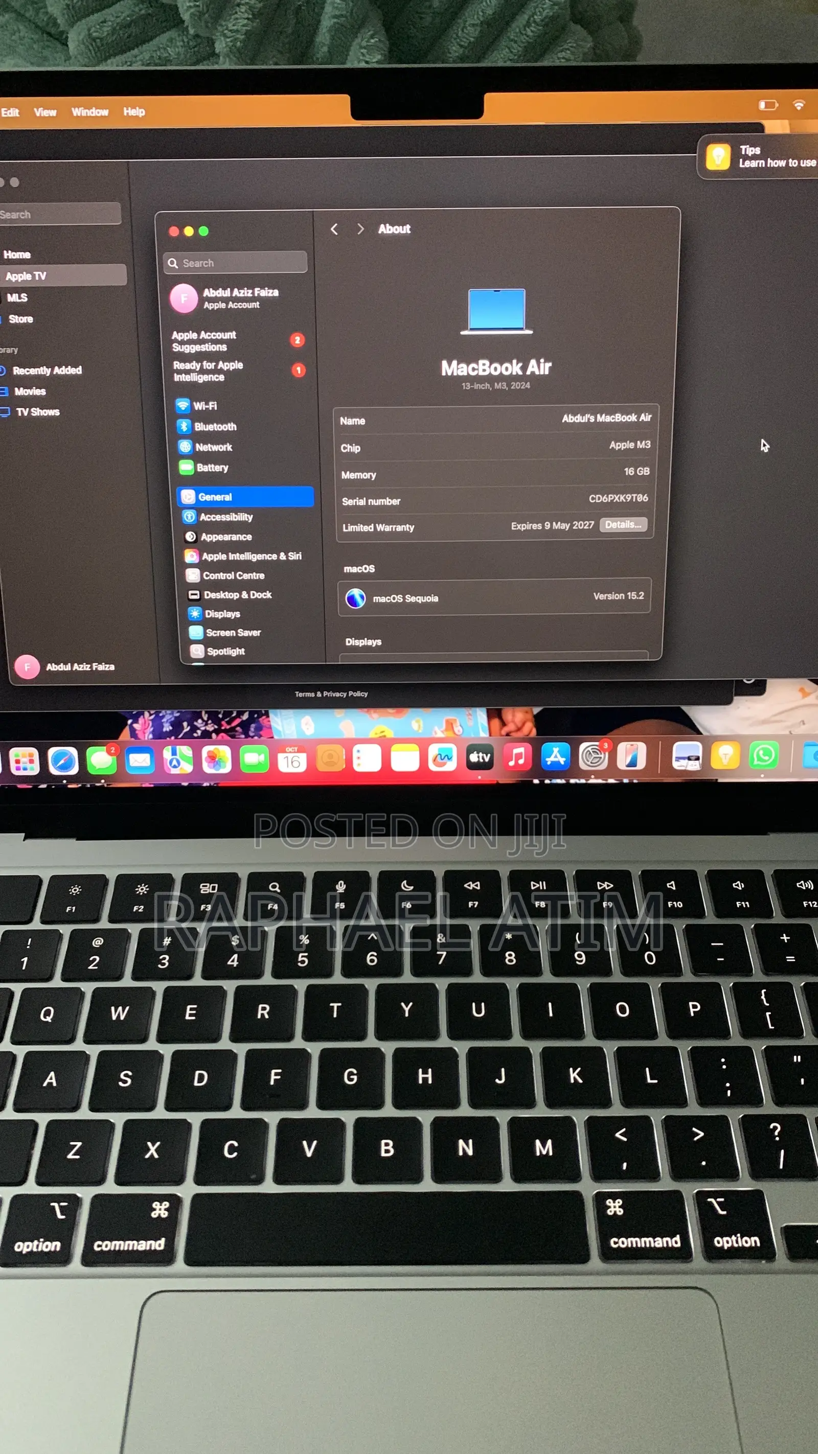 Laptop Apple MacBook Air 16GB Apple M3 SSD 256GB