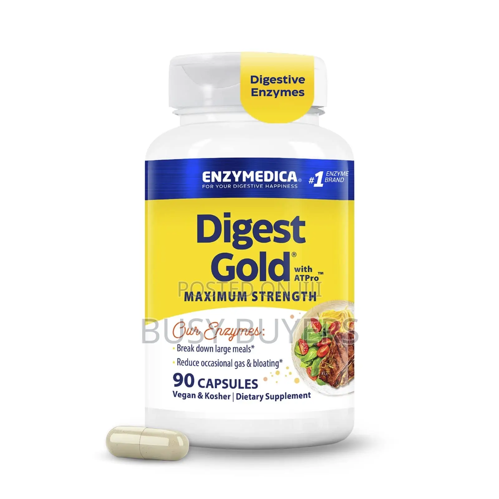 Enzymedica Enzyme Digestive Happiness Digest Gold Maximum Strength(90