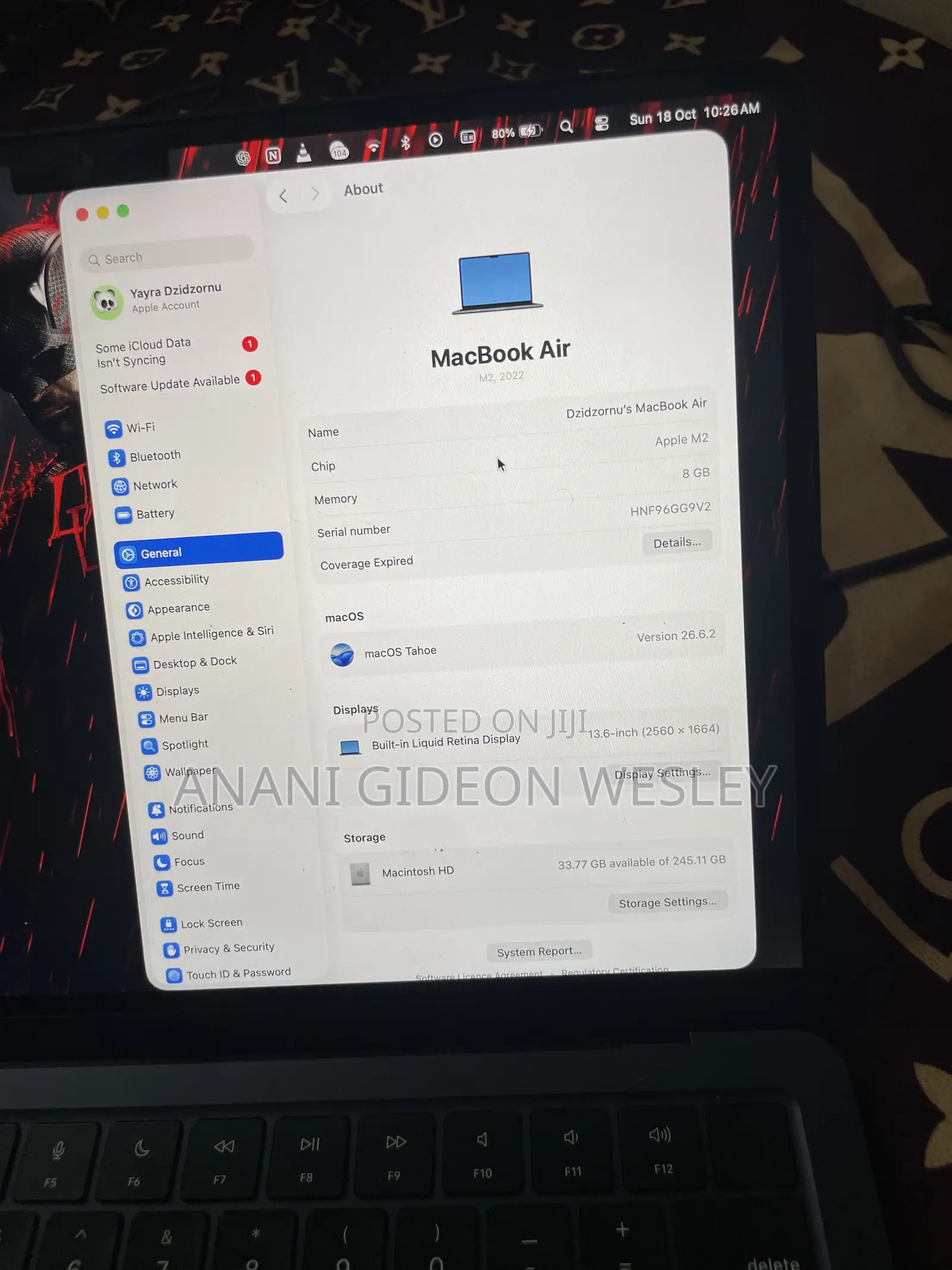 Laptop Apple MacBook Air 2022 M2 8GB Apple M2 SSD 256GB
